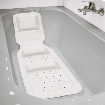 Wanneneinlage Kleine Wolke Wellness mit 1 Kopf- und 2 Gesässpolstern in Weiss - 36 x 145 cm - Fehr Badshop Schweiz