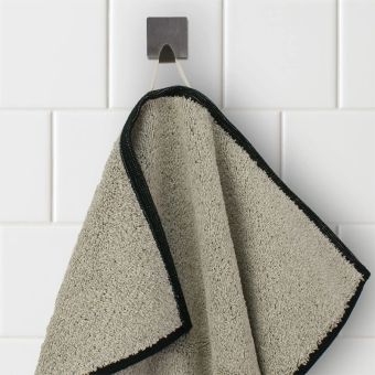 Seiftuch Möve Eden mit Biesenbordüre - nature/black - 30 x 30 cm - Top-Produkte: Wäschekörbe, WC-Deckel, WC-Bürsten, Badteppiche, Duschbrausen, Badmöbel & mehr - Top-Marken: Kleine Wolke, Wenko, Geberit, Hansgrohe, Laufen & Co - Fehr Badshop Schweiz
