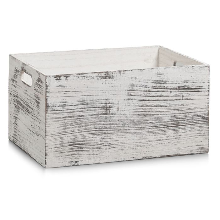 Kiste Rustic Zeller Present - 35x25x18 cm - weiss | Fehr Badshop