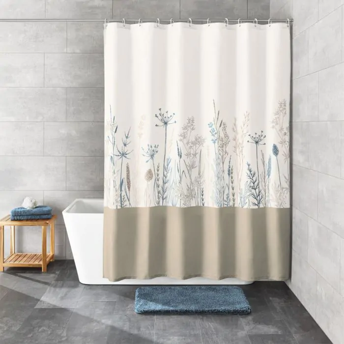 Kleine Wolke Duschvorhang – 180x200 Cm, Schwarz/weiß Muster, Polyester, Mit Ösen & Beschwerung