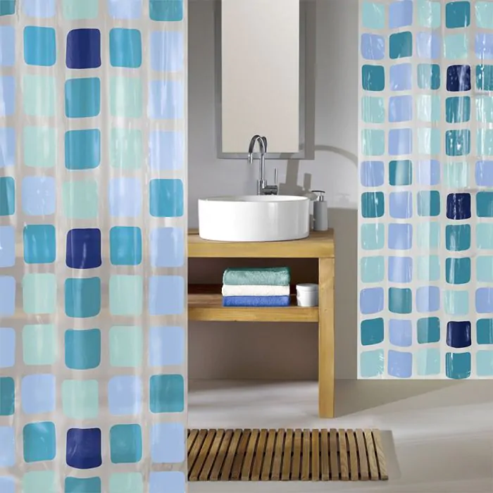 Kleine Wolke Duschvorhang „Bubble“ – Marineblau, 180x200 Cm, PEVA, Wasserdicht & PVC-frei