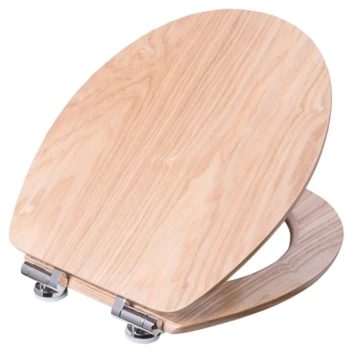 ACB/COLBAM WC-Sitz Aus Beschichtetem Holz – Weiß, Mit Chrom-Scharnier, Soft-Close Möglich, Made In Italy