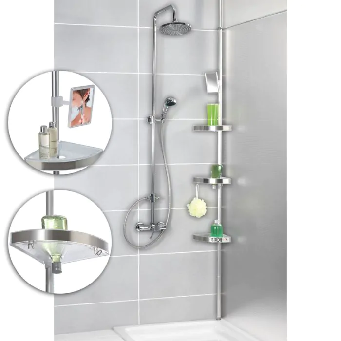 Duschregal Badregal 3 Etagen Duschablage Duschkorb Chrom