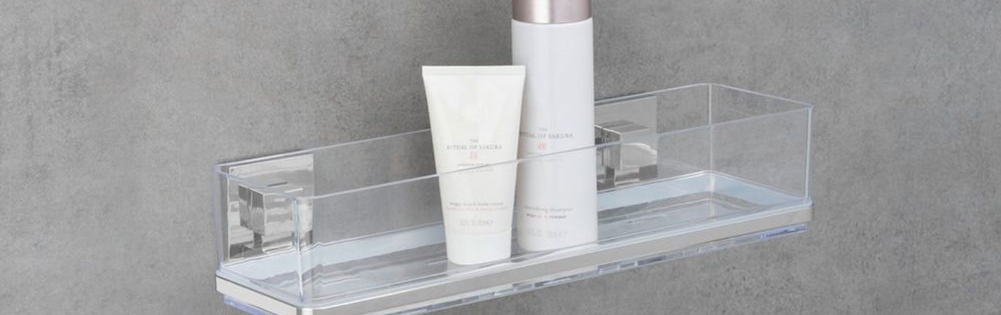 Duschablage mit Vacuum-Loc System ohne Bohren im Badezimmer befestigt