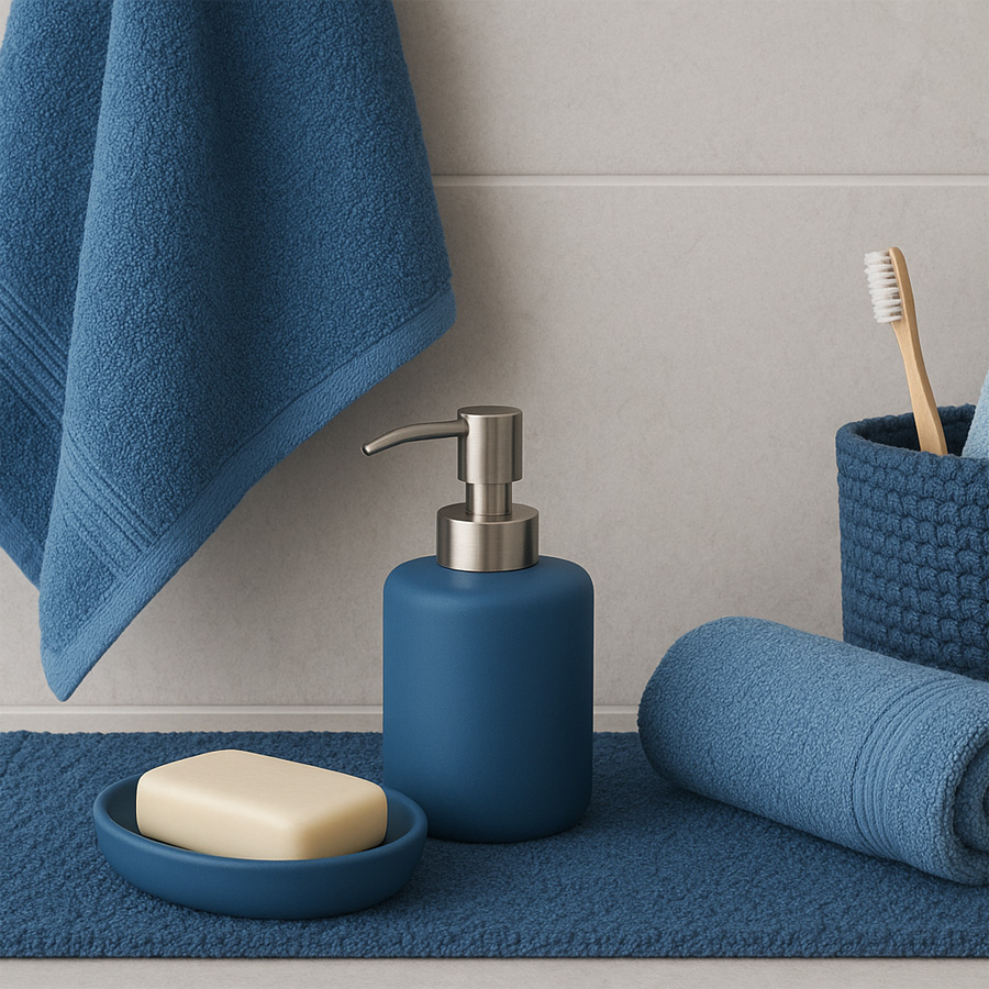  Blaue Badaccessoires und Badtextilien – Erfrischend. Elegant. Entspannend.