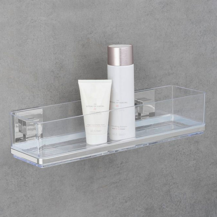 Moderne Duschablage mit Vacuum-Loc System - Befestigung ohne Bohren im Badezimmer